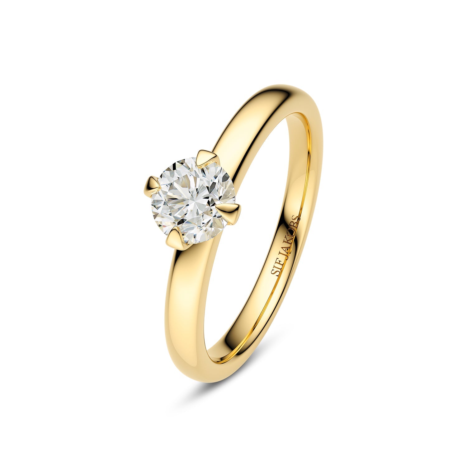 Žiedas Venice Solitaire - 0.50-3.00 ct TW G-H VS lab-grown diamonds, geltono aukso