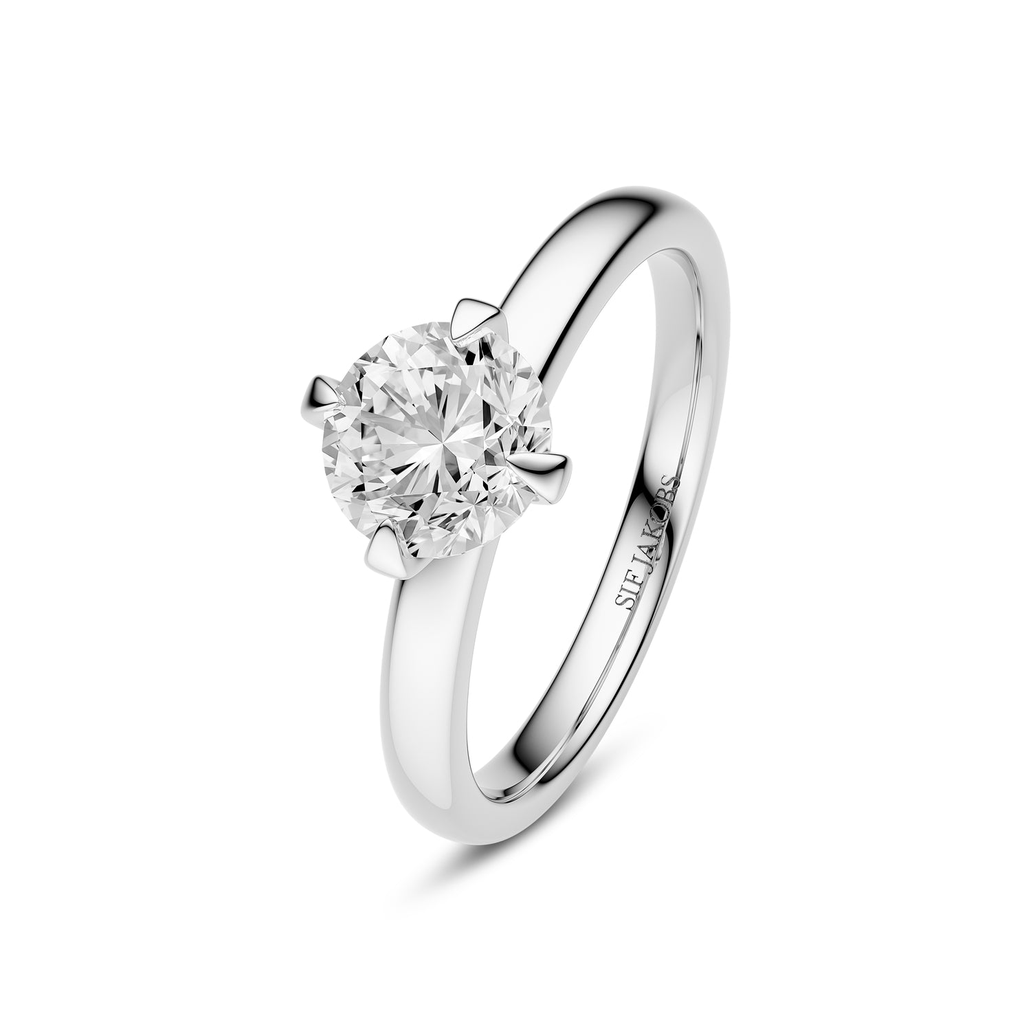 Žiedas Venice Solitaire - 0.50-3.00 ct TW G-H VS lab-grown diamonds, balto aukso