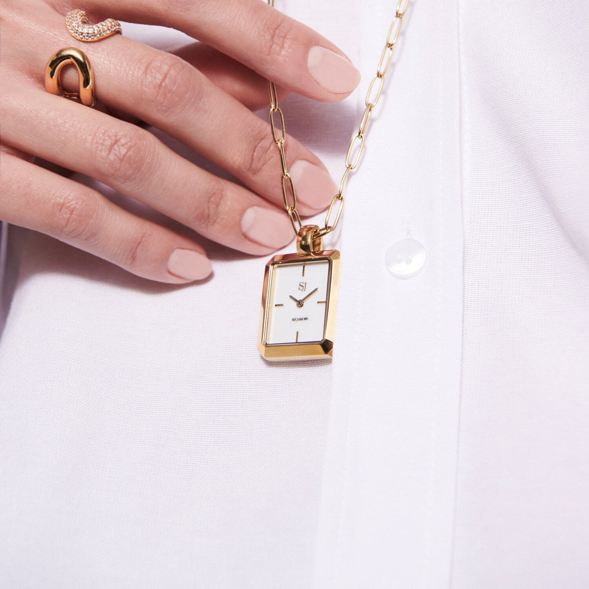 Stainless steel gold | White mother of pearl dial