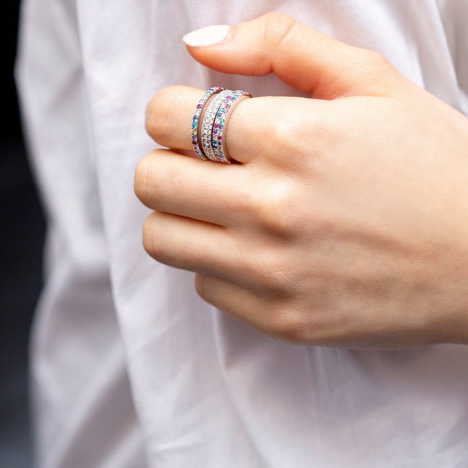 925 Sterling silver | Rainbow | 56, 925 Sterling silver | Rainbow | 50