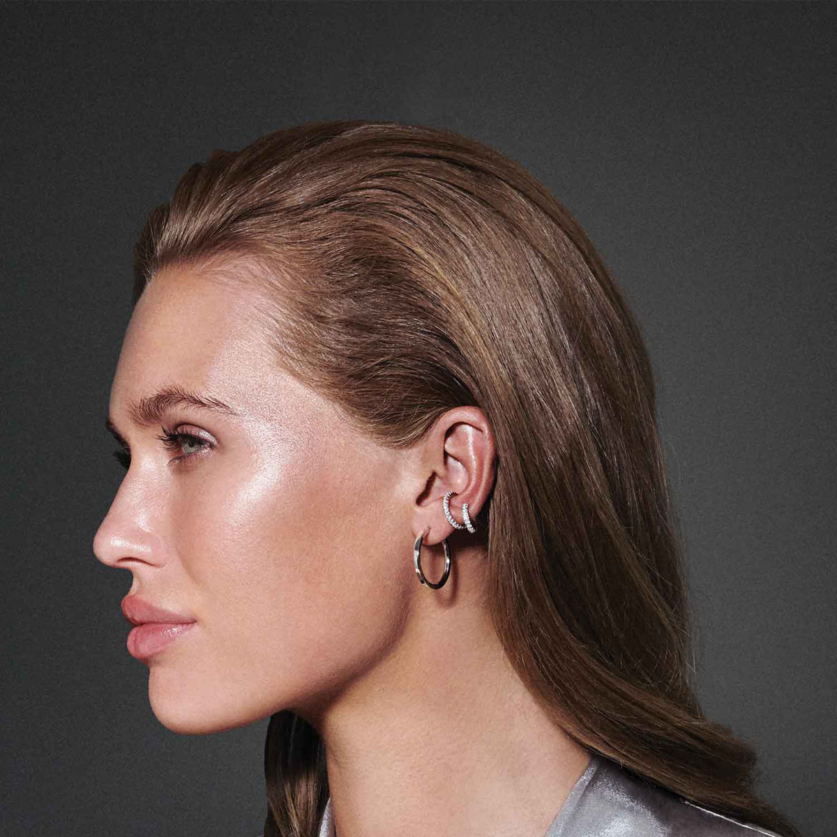 Ellera Piccolo Ear Cuff Auskaras, Sidabrinis
